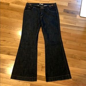 Levi’s darker denim wide leg jeans